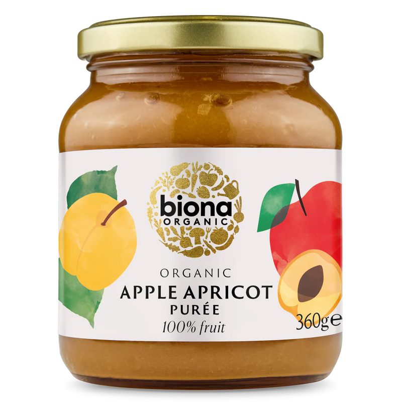 BIONA ORGANIC Apple Apricot Puree - Pack of 6 (360g per piece)