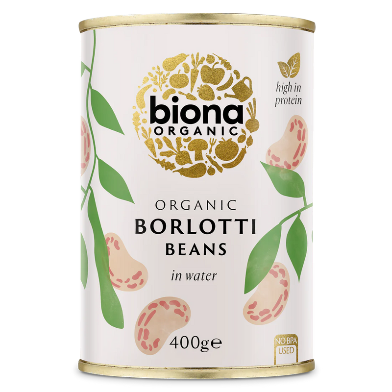 BIONA ORGANIC Borlotti Beans - Pack of 6 (400g each)