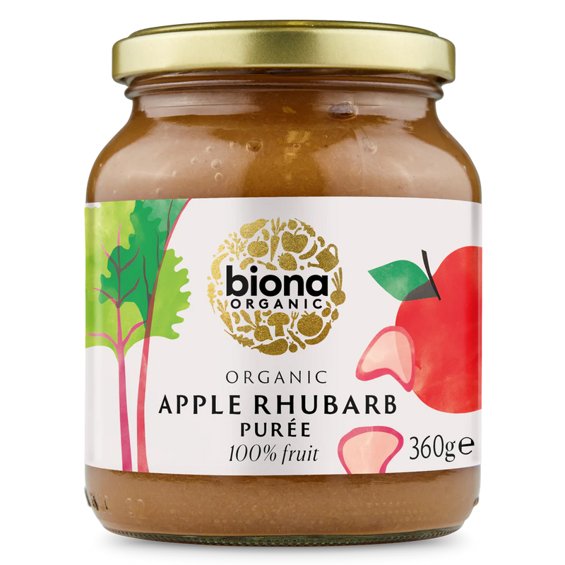 BIONA ORGANIC Apple Rhubarb Puree - Pack of 6 (360g per piece)