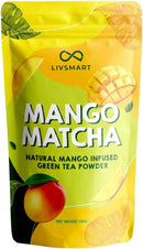 LIVSMART Mango Matcha, Natural Mango Infused Green Tea Powder, 100g - Vegan, Gluten Free
