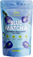 LIVSMART Blue Matcha, Butterfly Pea Flower Tea Powder, 100g - Vegan, Natural