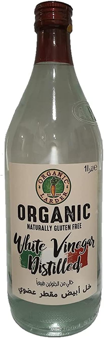 ORGANIC LARDER Distilled White Vinegar, 1L - Organic, Vegan, Gluten Free, Natural