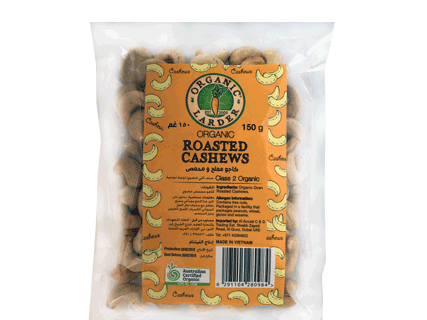 ORGANIC LARDER Roasted Cashews, 150g - Organic