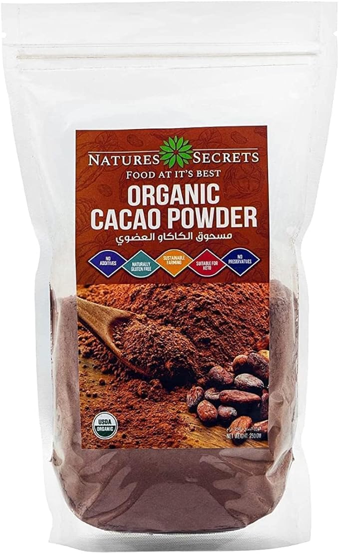 NATURES SECRET Organic Cacao Powder, 250g