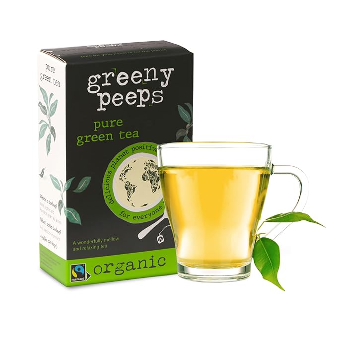 GREENY PEEPS Organic Pure Green Tea, 40g - Organic, Vegan, Gluten Free, Keto Friendly