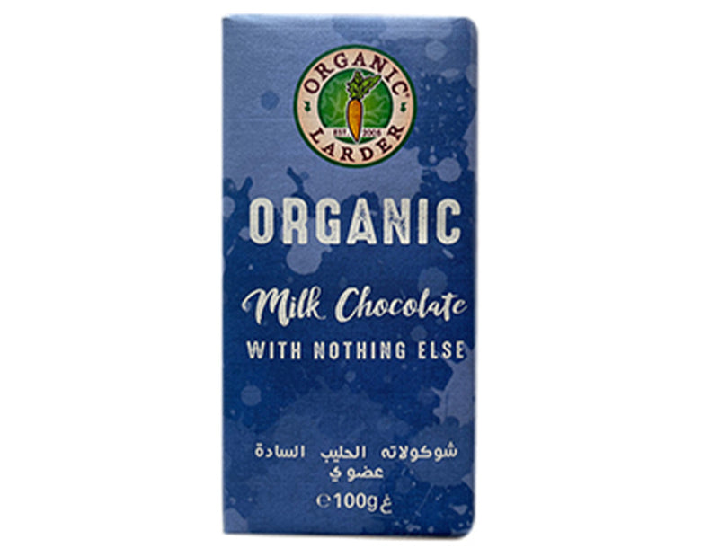 ORGANIC LARDER Milk Chocolate, Plain, 100g - Organic, Natural