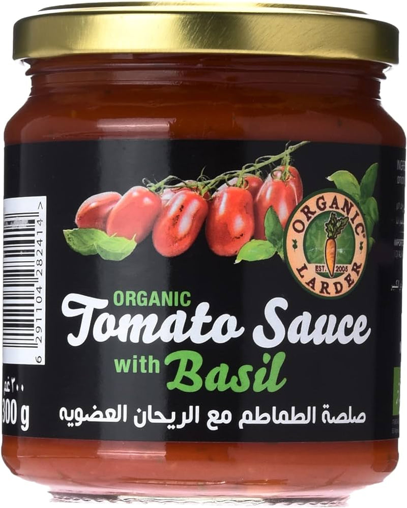 ORGANIC LARDER Tomato Sauce With Basil, 300g - Organic, Vegan, Natural