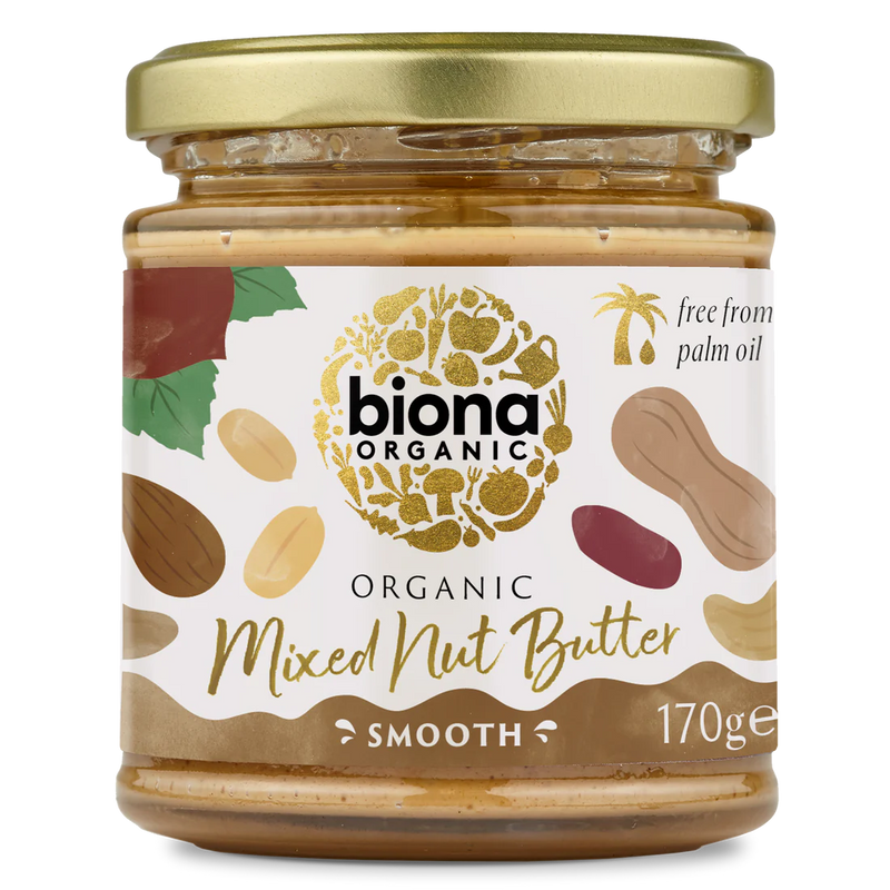 BIONA ORGANIC Mixed Nut Butter - Pack of 6 (170g each)