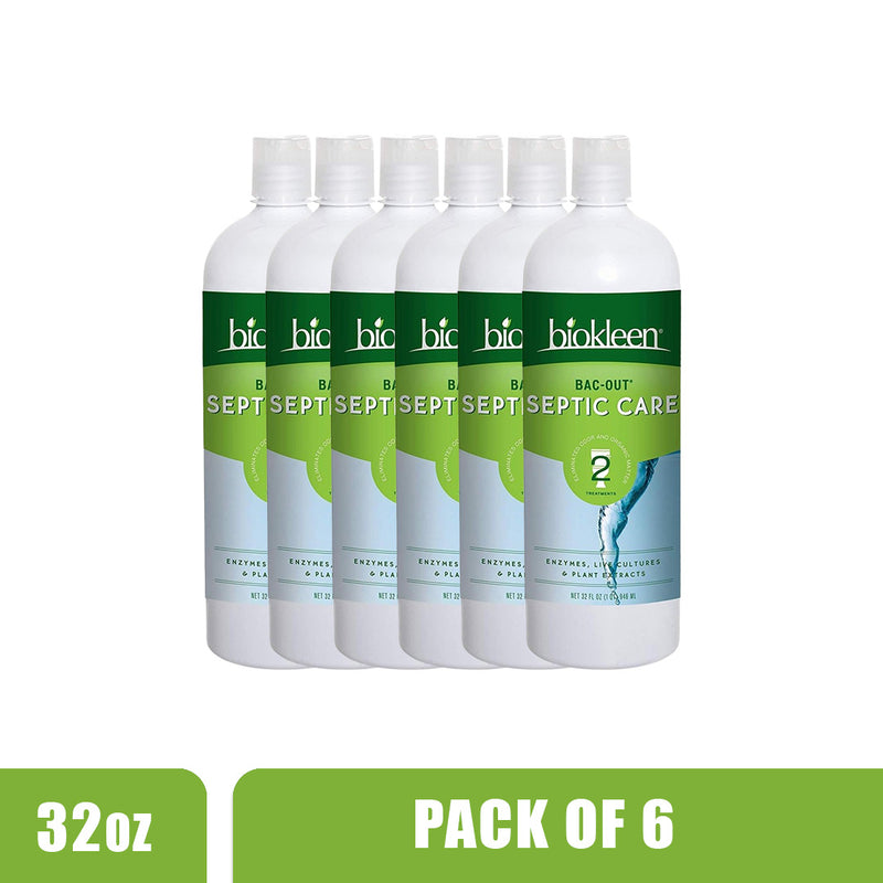 BIOKLEEN Bac-Out Septic Care - Pack of 6 (32 Oz each)