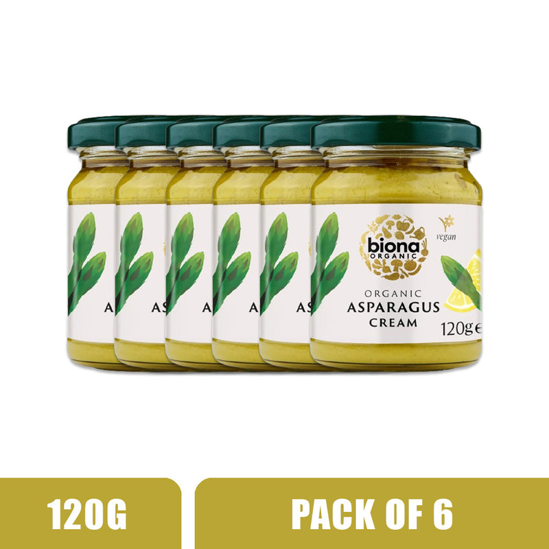 BIONA ORGANIC Asparagus Cream - Pack of 6 (120g each)