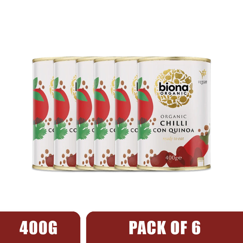 BIONA ORGANIC Chilli Con Quinoa, Pack of 6 (400g each)