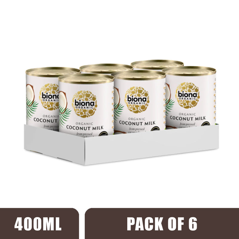 BIONA ORGANIC Coconut Milk Classic - Pack of 6 (400ml each)