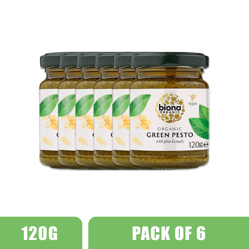 BIONA ORGANIC Green Pesto - Pack of 6 (120g each)