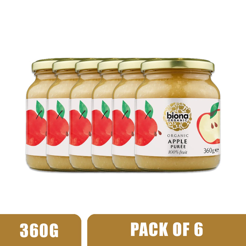 BIONA ORGANIC Apple Puree - Pack of 6 (360g per piece)