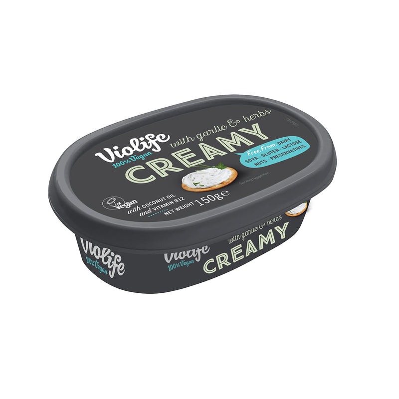 VIOLIFE Creamy Cheese with Garlic & Herbs, 150g - Vegan