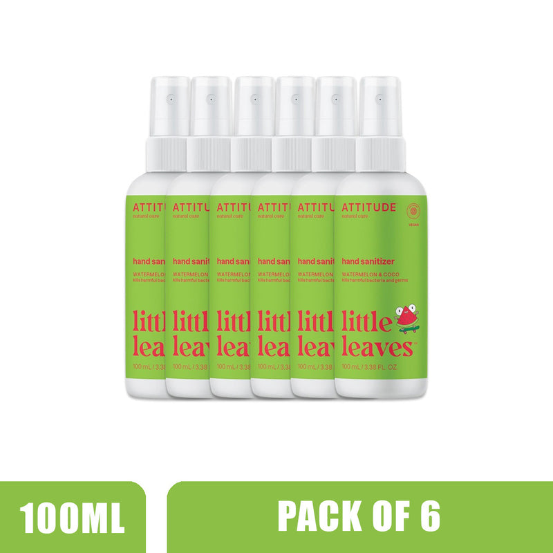 ATTITUDE Hand Sanitizer - Watermelon & Coco - Pack of 6 (100ml each)