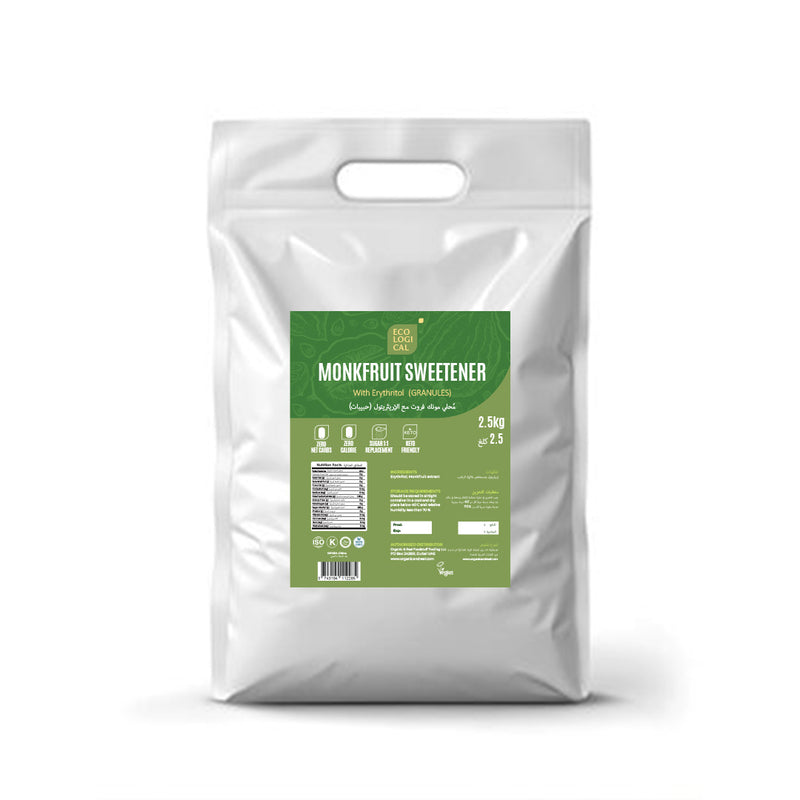 ECOLOGICAL Monkfruit Sweetener With Erythritol Blend (Granules), 2.5kg