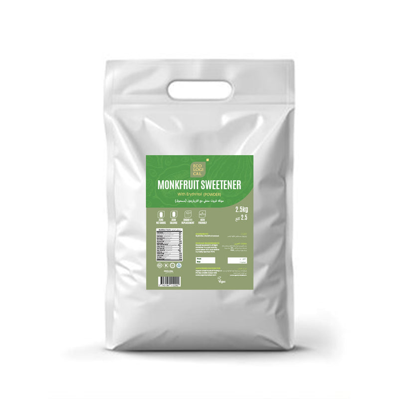 ECOLOGICAL Monk Fruit Sweetener With Erythritol Blend (Powder), 2.5kg