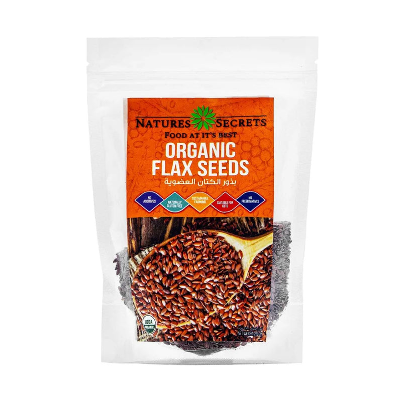 NATURES SECRET Organic Flax Seeds, 250g, Keto, Gluten free