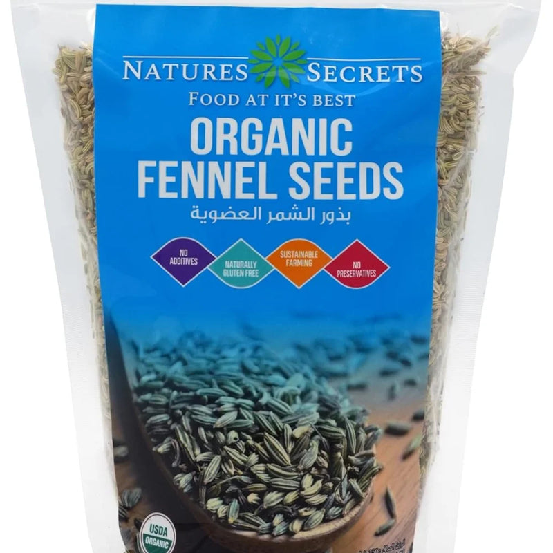 NATURES SECRET Organic Fennel Seeds, 250g, Gluten free