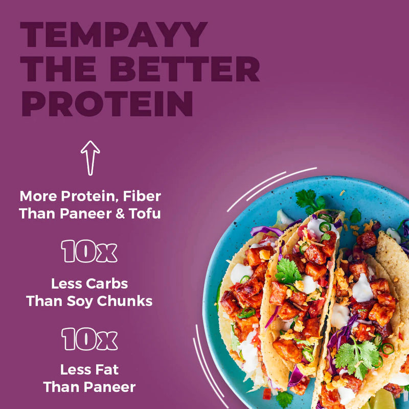 HELLO TEMPAYY Spicy Peri Peri Tempeh Cubes, 200g - Vegan, Gluten Free