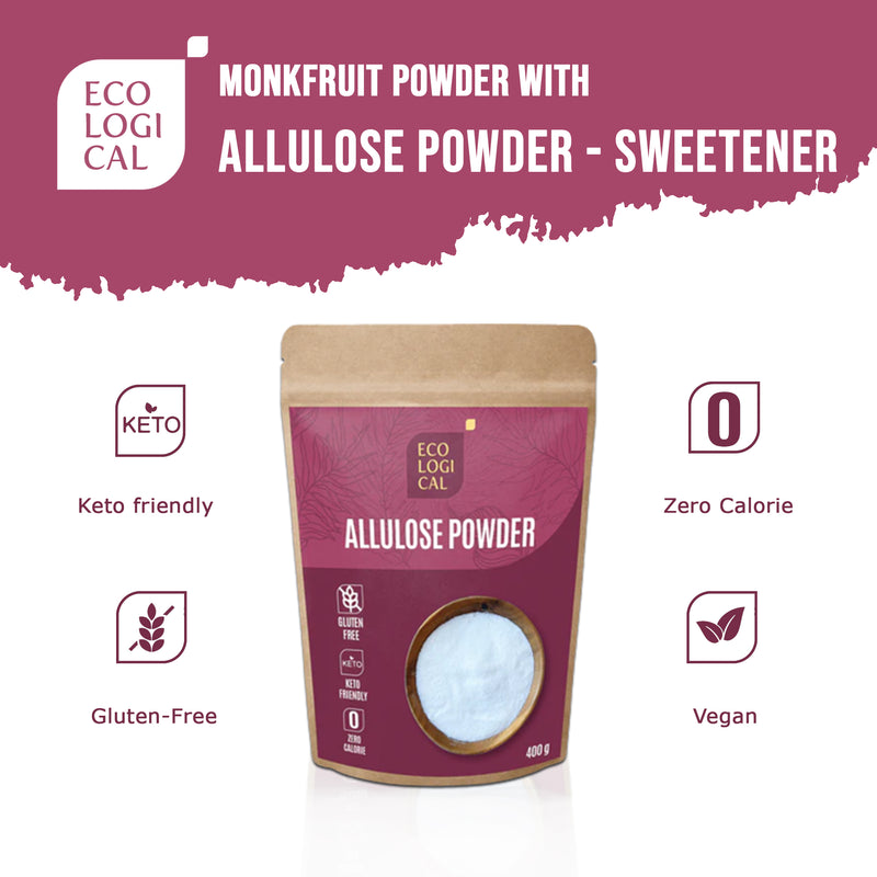 Premium ECOLOGICAL Allulose Powder, 400g - Zero-Calorie Sugar Substitute for Healthier Living