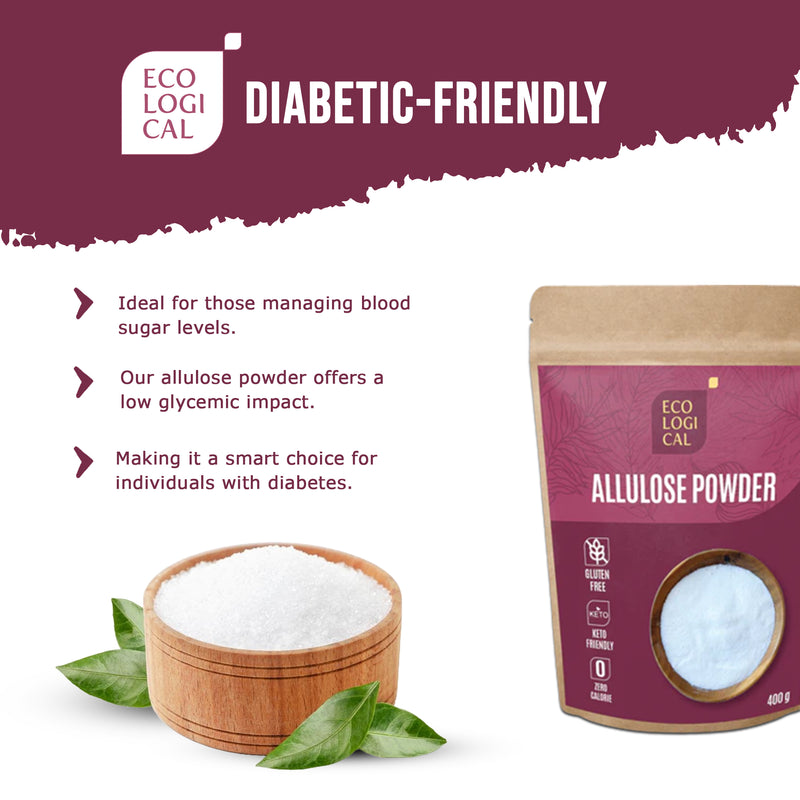 Premium ECOLOGICAL Allulose Powder, 400g - Zero-Calorie Sugar Substitute for Healthier Living