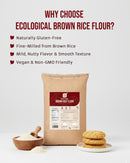 ECOLOGICAL Gluten-Free Brown Rice Flour, 20 kg