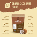 ECOLOGICAL Organic Coconut Flour, 500g - Gluten Free & Versatile for Healthy Baking