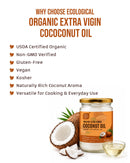 ECOLOGICAL Organic Extra Virgin Coconut Oil, 500ml