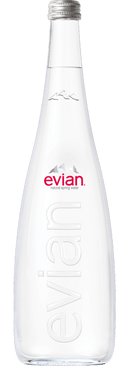 EVIAN Natural Mineral Water Glass Bottle, 750ml