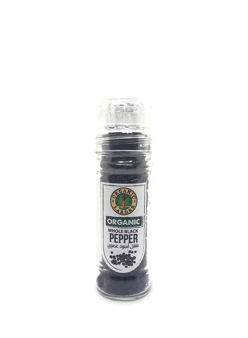 ORGANIC LARDER Whole Black Pepper, 55g - Organic, Natural