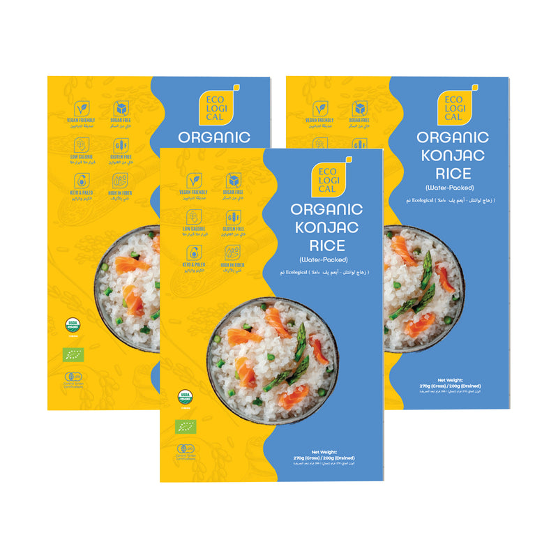 ECOLOGICAL Organic Konjac Rice, 200g - Pack of 3