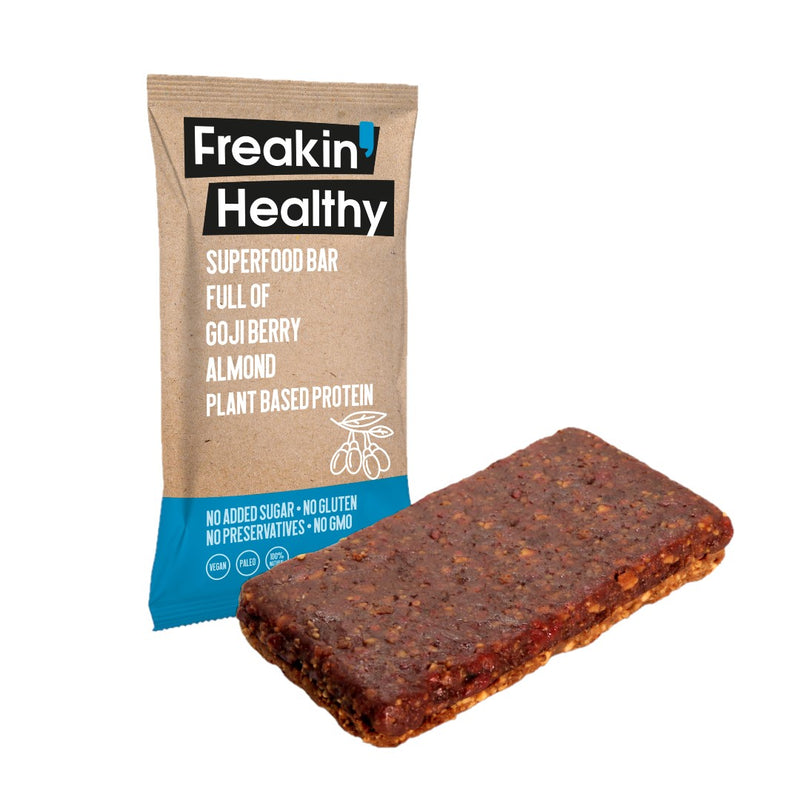 FREAKIN' HEALTHY Goji Berry & Almond Superfood Bar, 40g - Vegan, Gluten Free