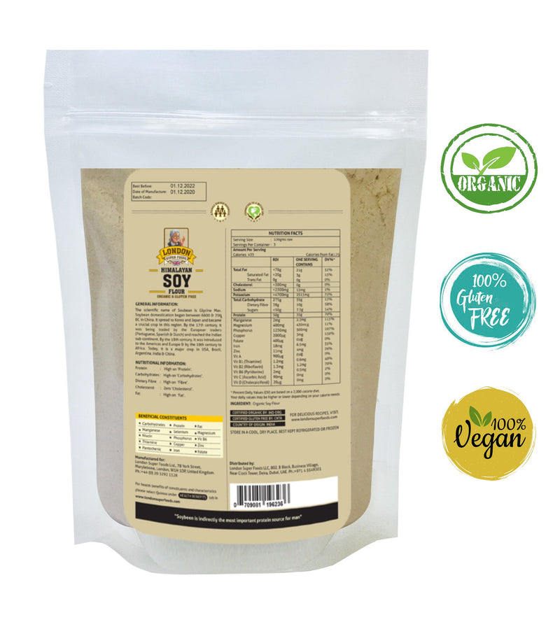 LONDON SUPER FOODS Organic Himalayan Soy Flour, 300g