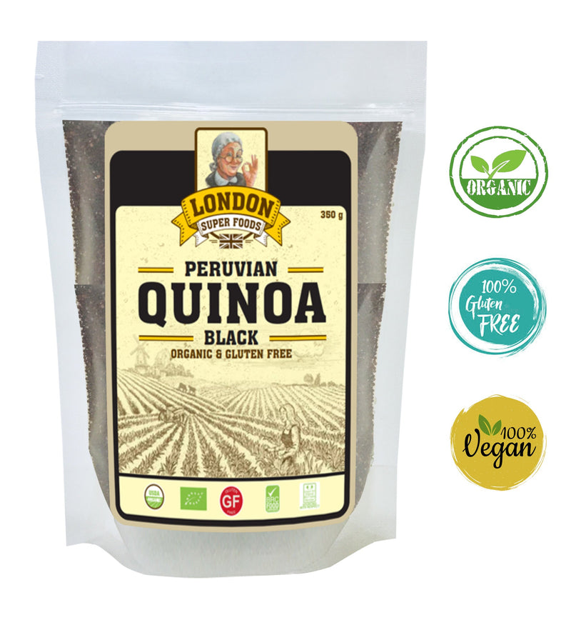 LONDON SUPER FOODS Peruvian Organic Black Quinoa, 350g