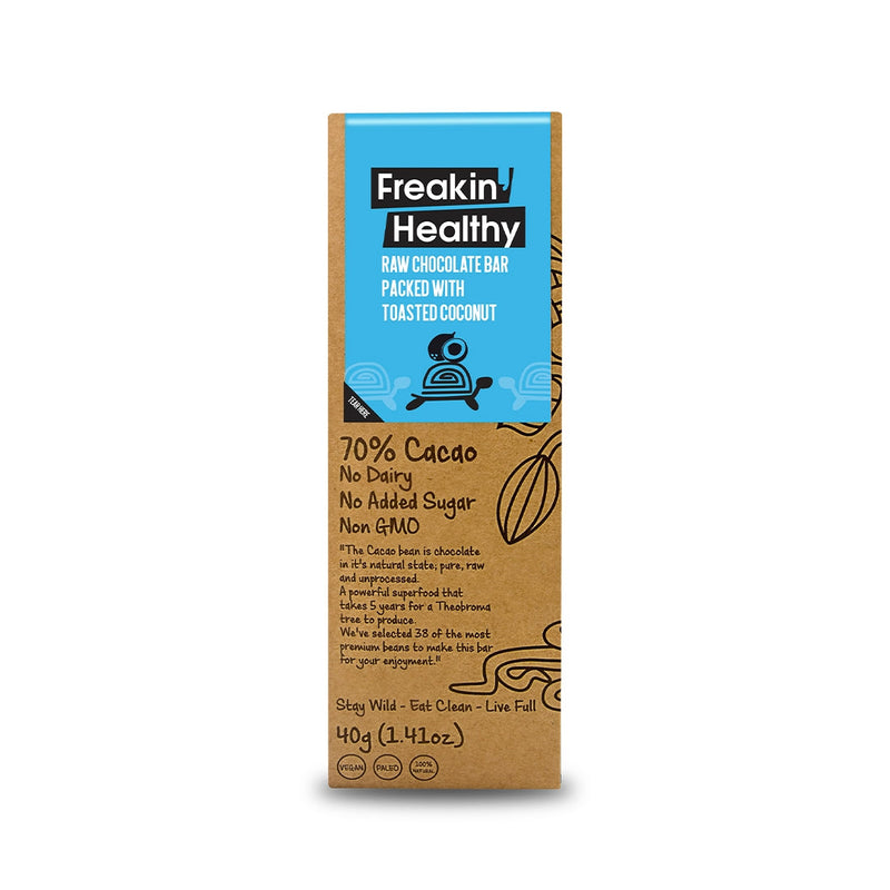 FREAKIN' HEALTHY Raw Chocolate With Toasted Coconut Dispenser, 400g - Pack of 10