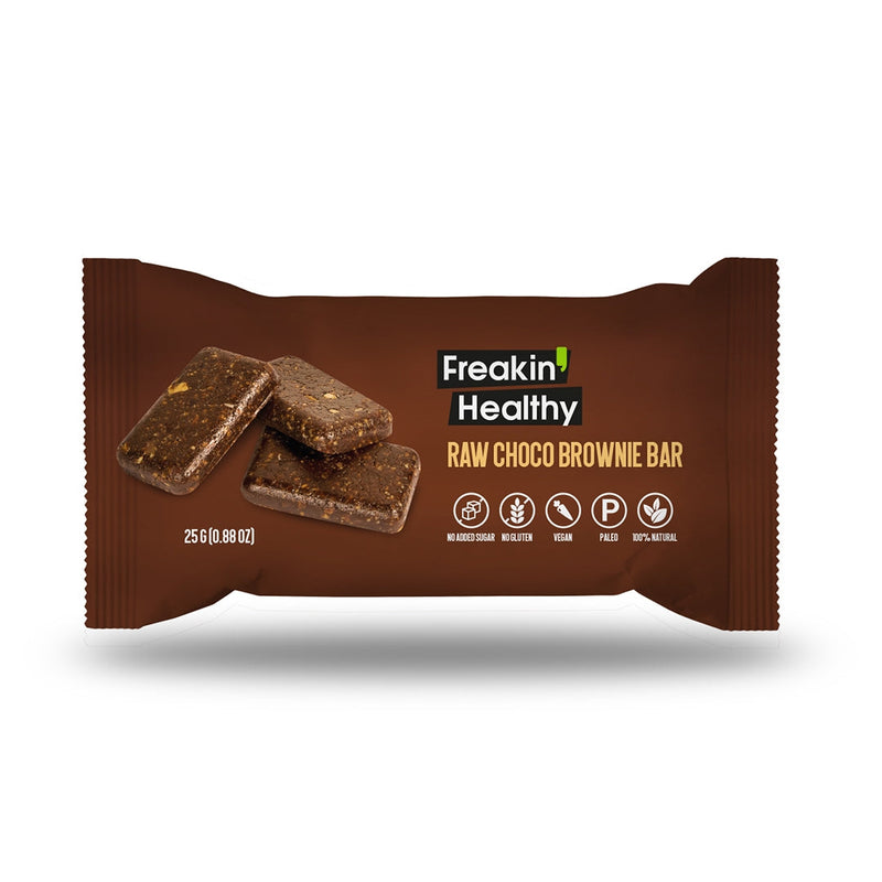 FREAKIN' HEALTHY Raw Choco Brownie Snack Bar, 25g - Vegan, Gluten Free