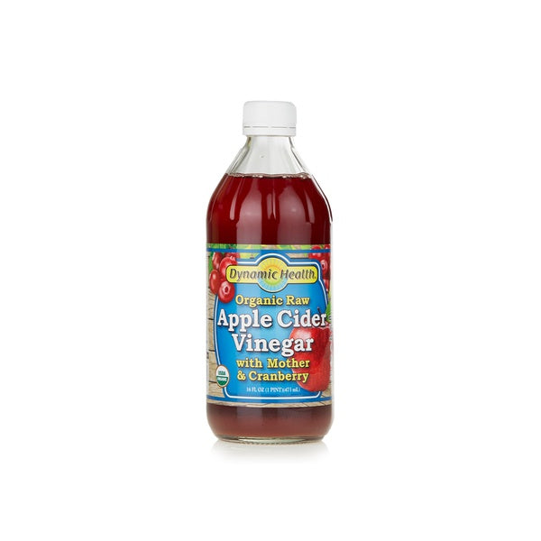 DYNAMIC HEALTH Raw Apple Cider Vinegar Mother And Cranberry, 473ml