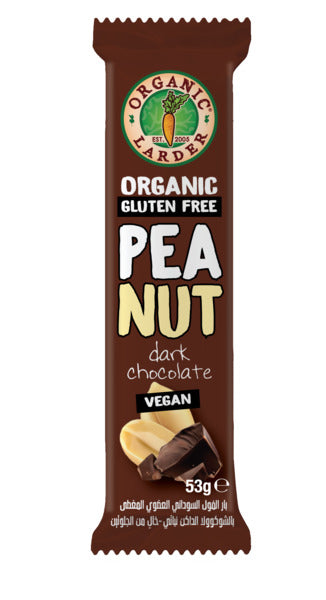ORGANIC LARDER Peanut Dark Choco Bar, 53g, Vegan, Gluten free, Organic