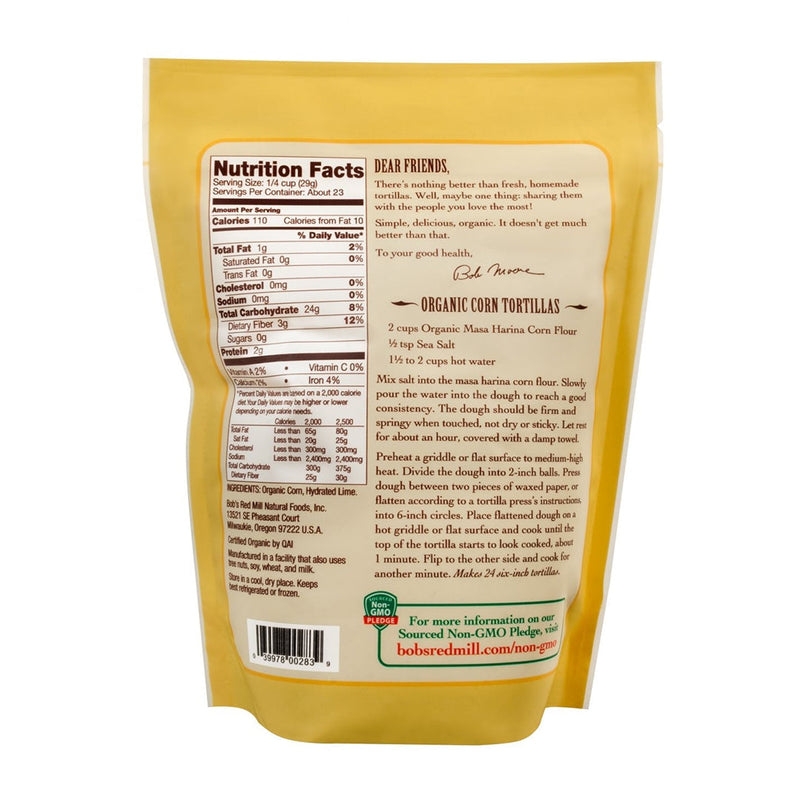 BOB'S RED MILL Organic Golden Masa Harina Corn Flour | 680g