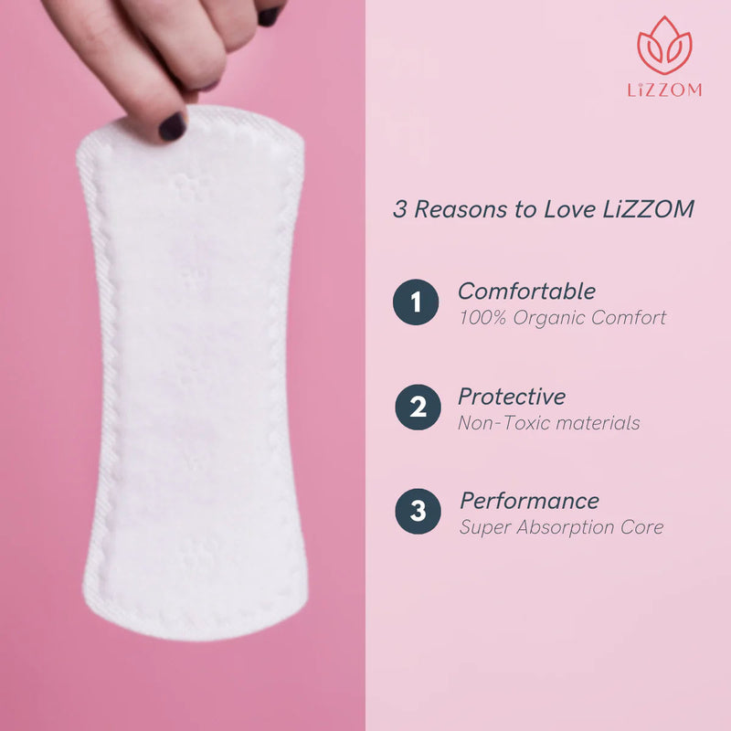 LiZZOM Thick Night Large Size Sanitary Pads With Wings - Pack Of 10