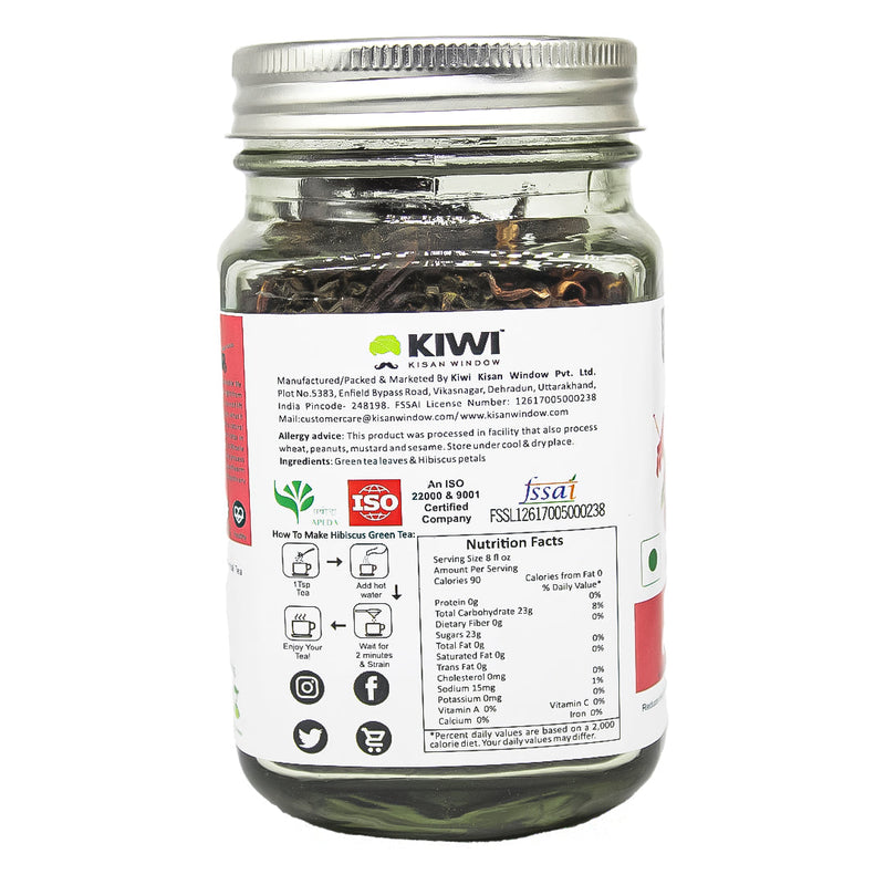KIWI KISAN Weight Loss Hibiscus Green Tea, 100g