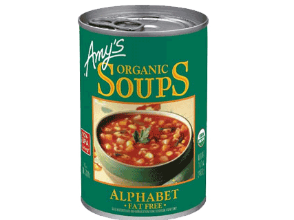 AMY'S Organic Alphabet Pasta Soup Fat Free 400gm