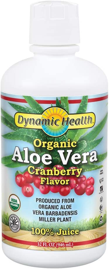 DYNAMIC HEALTH Organic Aloe Vera Cranberry Juice, 946ml