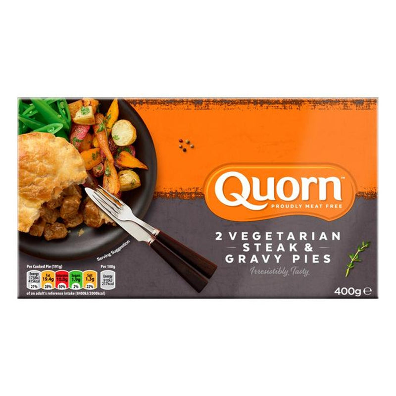 QUORN Meat Free Vegetarian Steak & Gravy Pies, 400g - Pack of 2