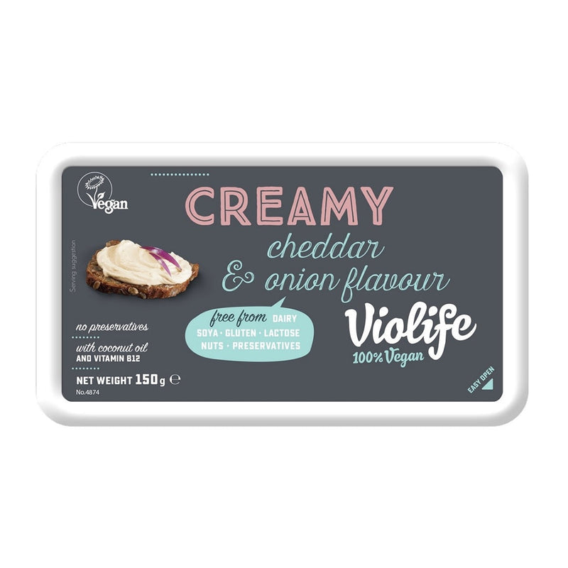 VIOLIFE Creamy Cheddar & Onion Flavour, 150g