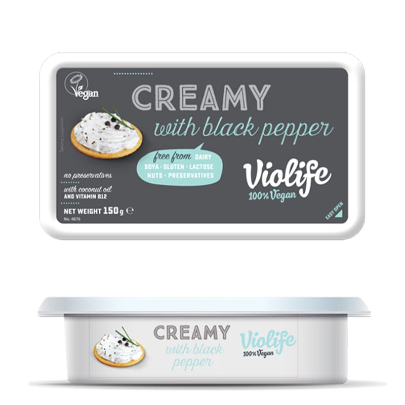VIOLIFE Creamy Cheese with Black Pepper, 150g