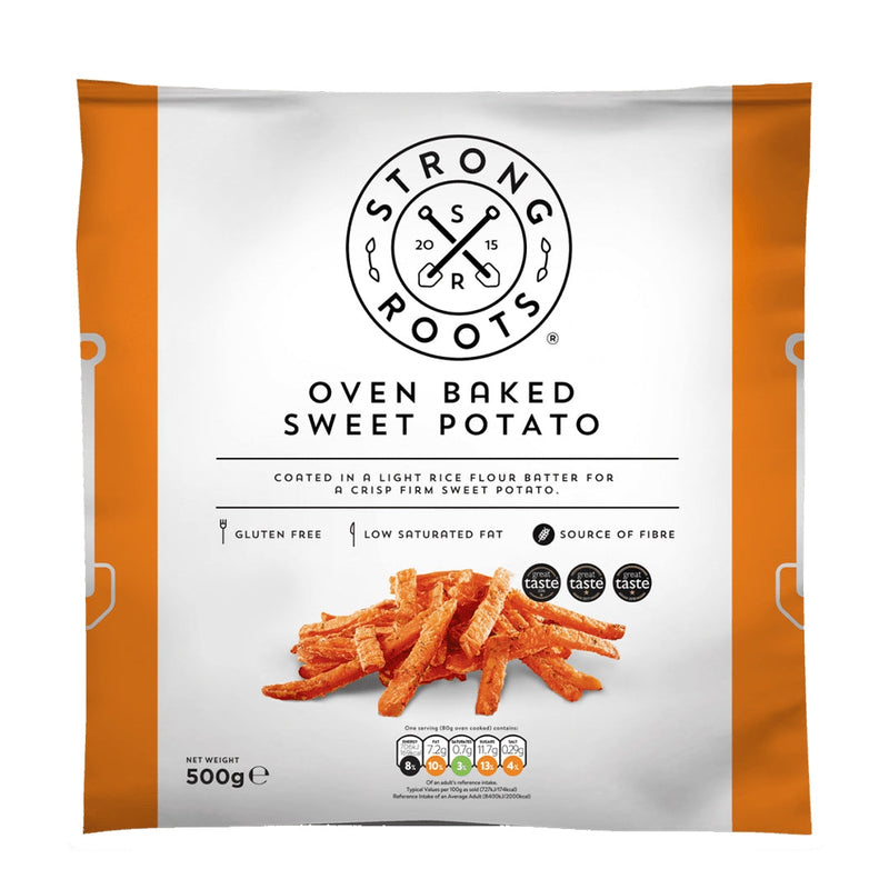 STRONG ROOTS Oven Baked Sweet Potato Fries, 500g