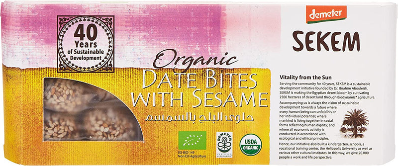 SEKEM Organic Date Bites with Sesame, 120g